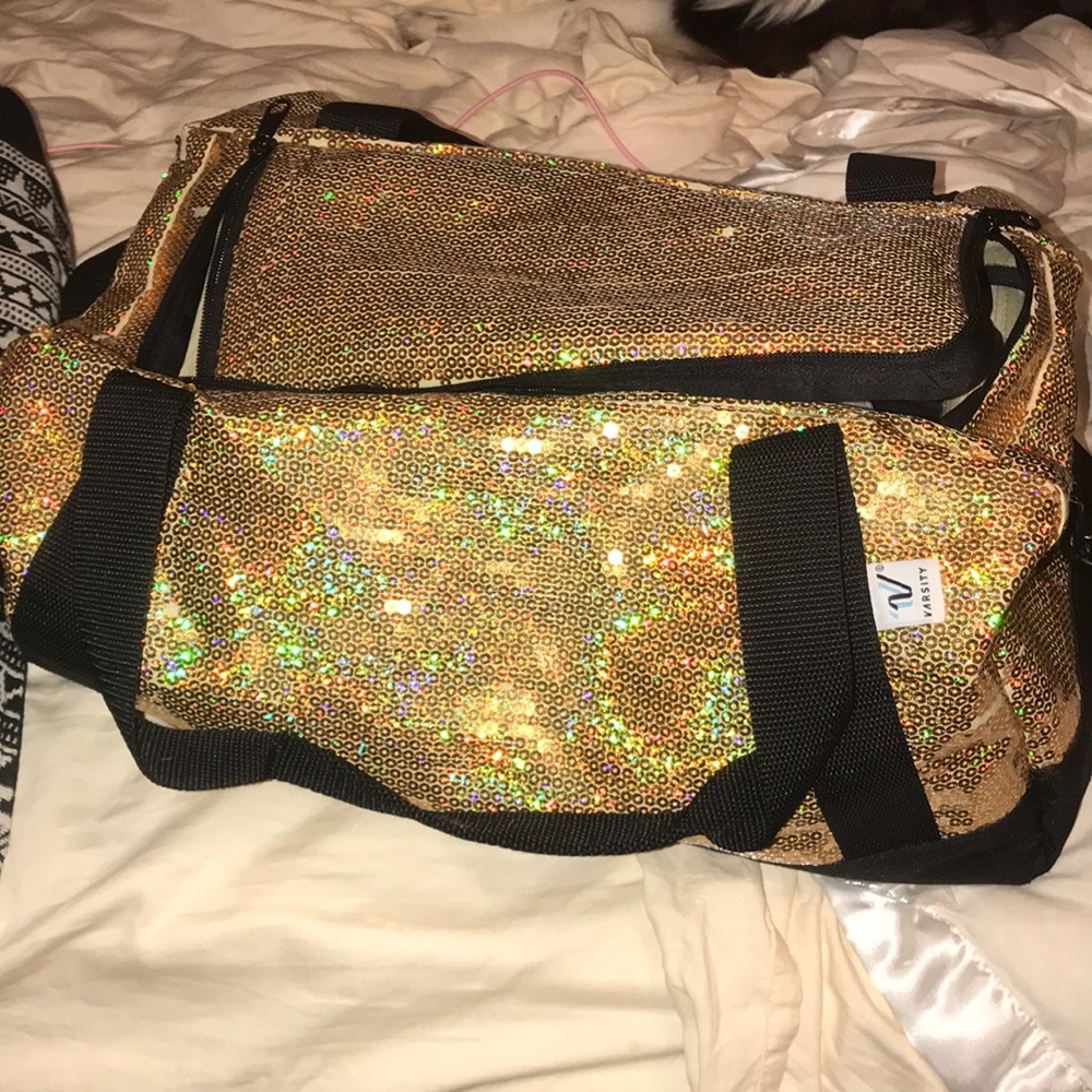 Varsity duffel bag and varsity shoe bag